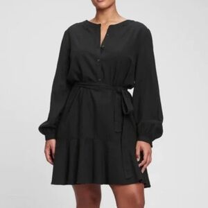 Gap Long Sleeve Belted Henley Shirt Dress, XS